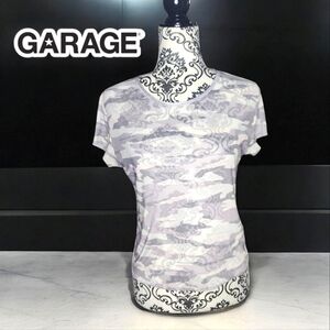 GARAGE Gray Camo Sheer Top - Medium